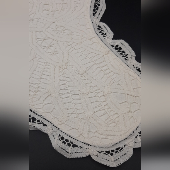 Vintage Battenburg Lace Victorian Christmas Hanging Stocking White - Picture 3 of 5